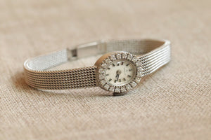Tissot Ladies 585 White Gold Diamond Vintage Watch